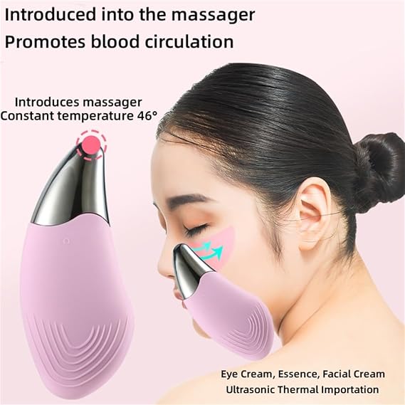 Electric Silicone Sonic Face Scrubber, Facial Massager, Constant Temperature 46 6000 Vibrations 6-Speed Adjustment, for Deep Cleansing Gentle Exfoliating,Red