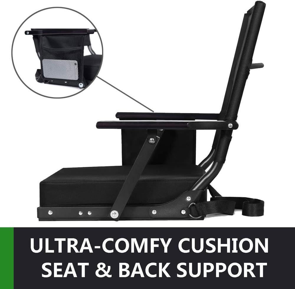 Kembaty Stadium Seats for Bleachers, Bleacher Seats with Backs and Cushion, Extra Wide Portable Stadium Chairs with Back Support and Armrests : Sports & Outdoors