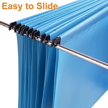 A4 Suspension Files with Tabs and Card Inserts for Filing Cabinets (Pack of 12, Blue) Polypropylene A4 Hanging Filing Storage Folders for Office Home School