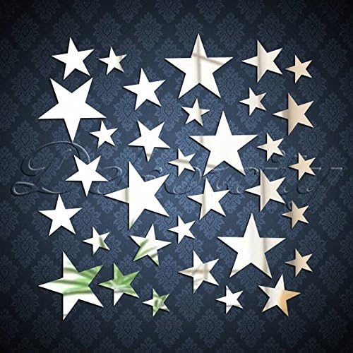 Apexshell(TM) DIY Shining Star Modern Stylish Simple Style Fashion Art Design Removable Acrylic Mirror Wall Decal Wall Sticker for Kitchen Dining Room Home Decoration