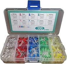 Ancai 300pcs 2 Pins LED Lamp Assorted Color Diodes 3mm 5mm Round Head Resistor Kit - coolthings.us