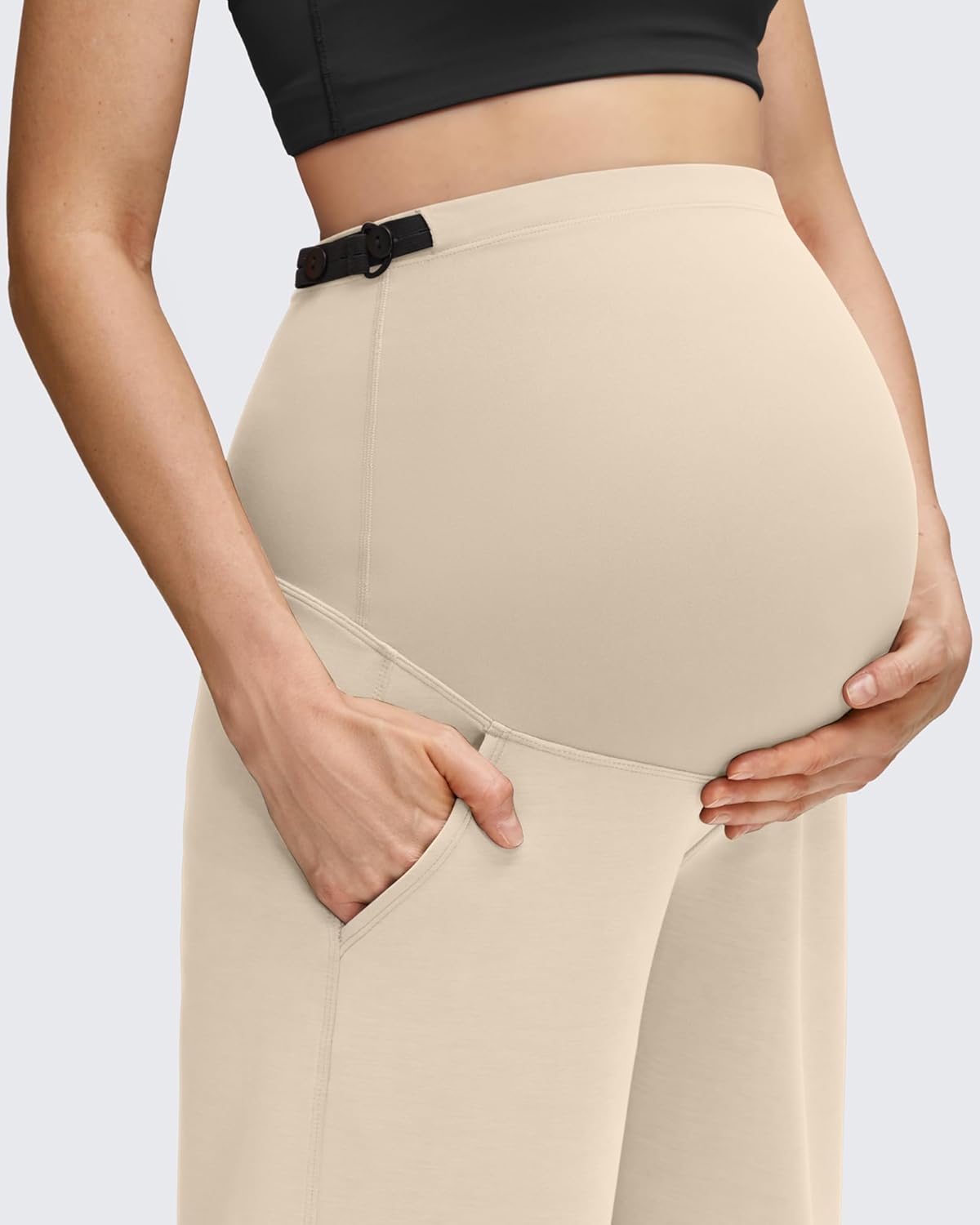 G4Free Smoofit Modal Soft Maternity Joggers with Pockets Over The Belly Pregnancy Casual Sweatpants