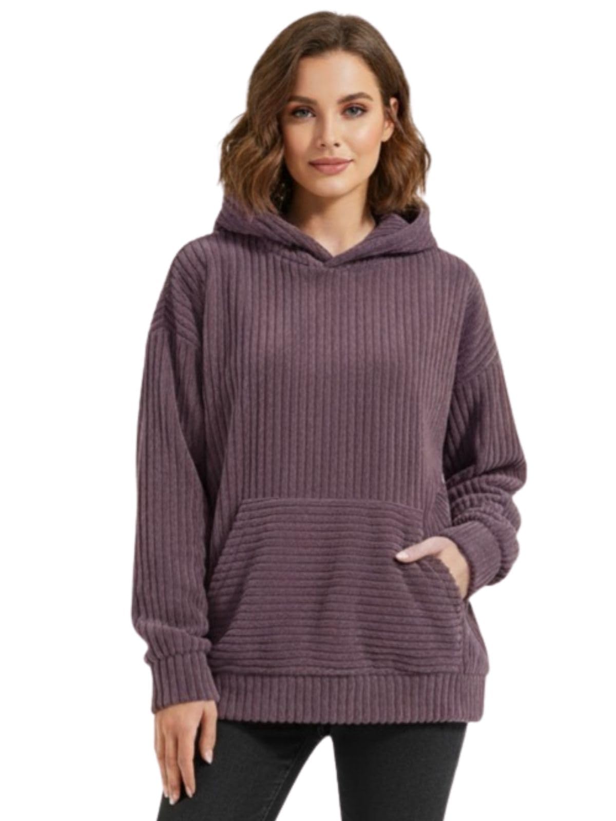 Premium Corduroy Hoodie for Women | Unisex Winter Sweatshirt | Oversized Hoodies for Womens | Stylish Look for Girls | Warm Sweater for Winter