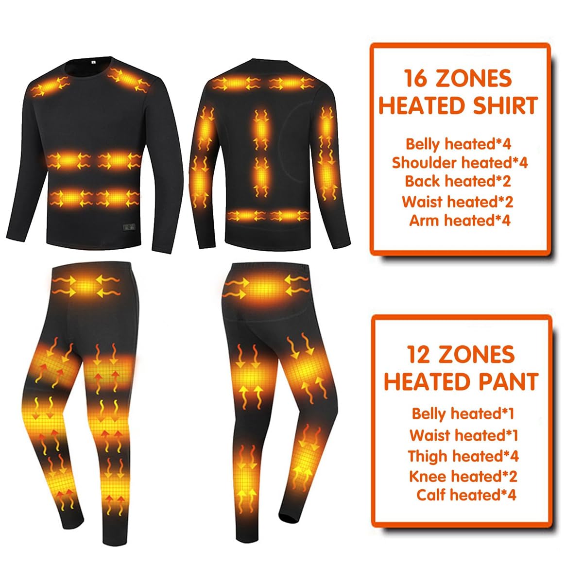 Ropa Interior térmica eléctrica USB para Hombre, Conjunto de Ropa Interior calefactable de 28 Zonas, Calzoncillos Largos para Clima frío.
