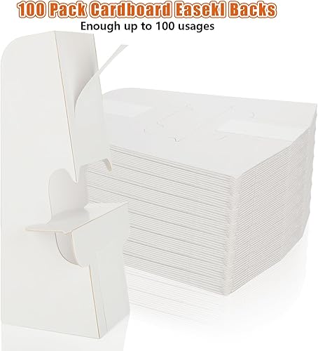 Miniatura 6 de CertBuy Paquete de 100 caballetes de cartón autoadhesivos de 7 pulgadas, doble ala blanca autoadhesiva, parte trasera de caballete adhesivo, marco