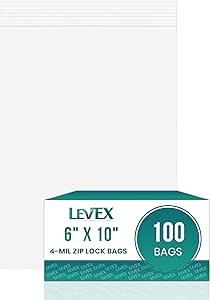 Levex - 6" X 9" (100 Count) 4 Mil Heavy Duty, Strong & Durable Clear Reclosable Zip Plastic Poly Bags With Resealable Lock Seal Zipper For Travel, Storage, Packaging & Shipping - View #10