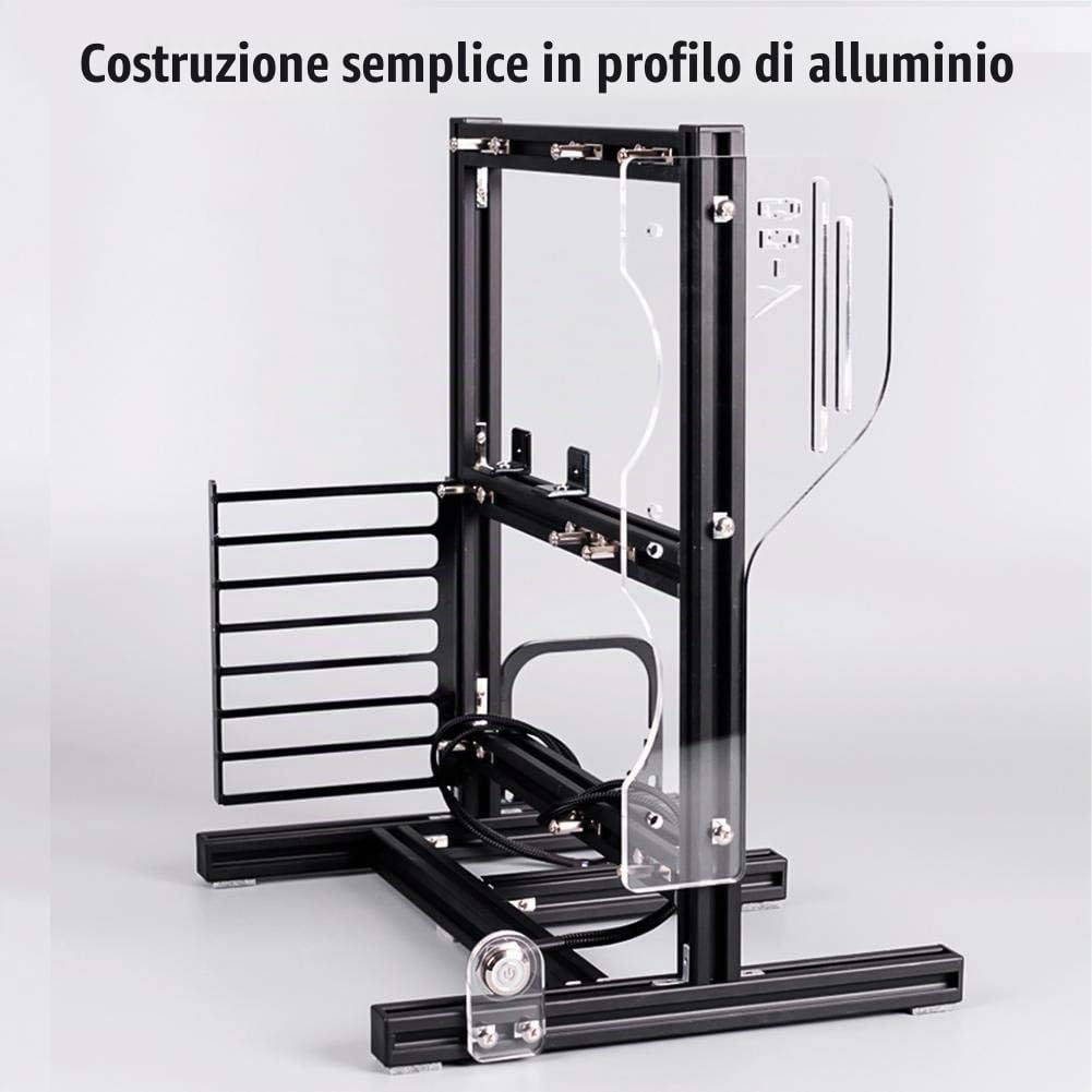 Custodia aperta per PC ATX/M-ATX/ITX - Supporto verticale per overclocking - Manico aperto fai-da-te profilo in alluminio 20x20 Nero