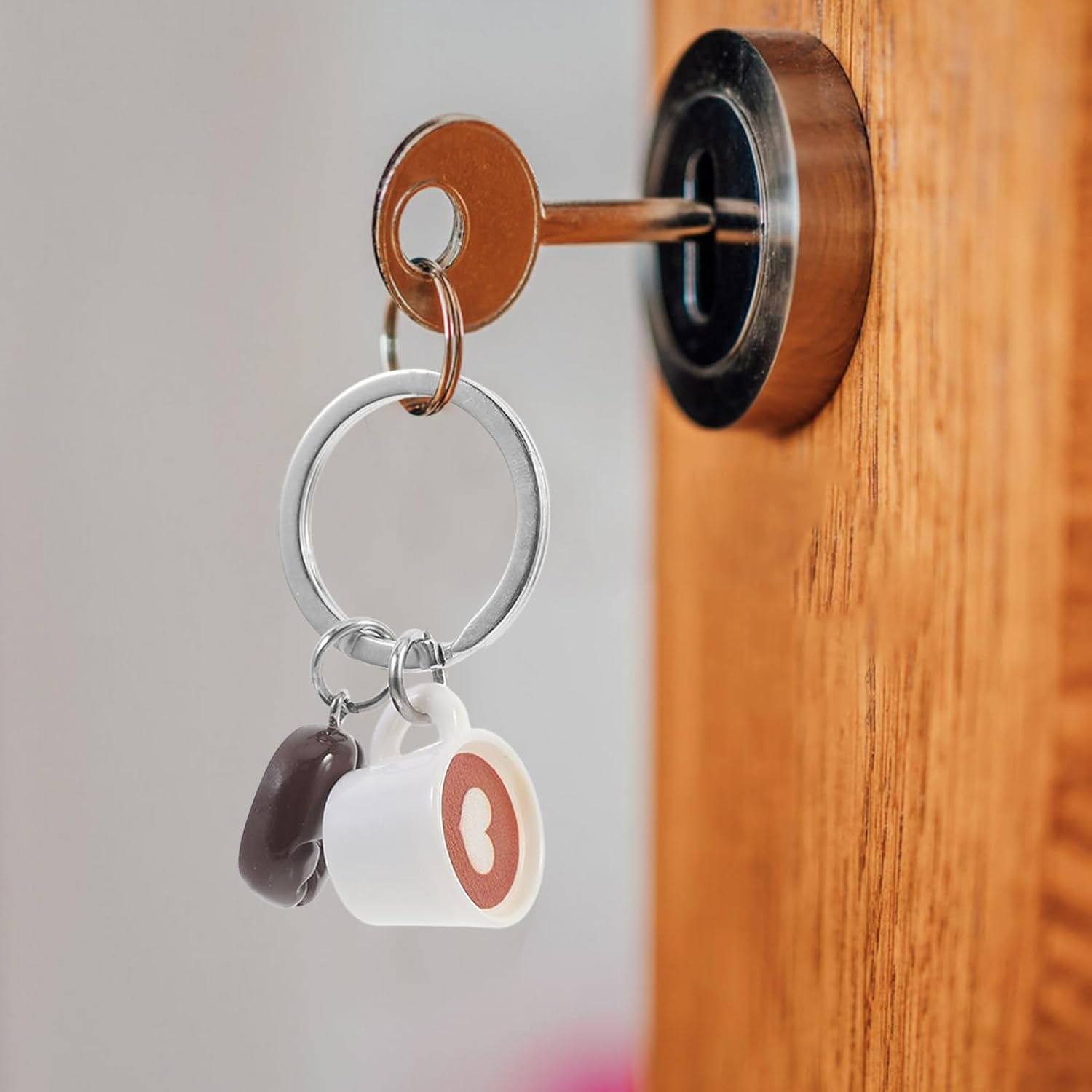 Coffee Keychain,Coffee Bean Key Chains Cup Key Ring Lover Keychain Purse Handbag Charms Party Favor Reward Party Bag Fillers Style B image 4