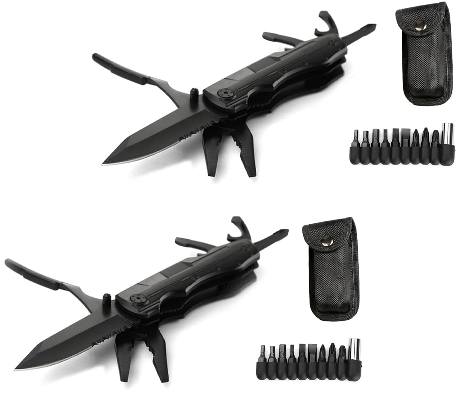 LEVADA PLUS Folding Pocket Multi-tools with Saw, Plier, Screwdriver, Bottle Opener - Extra Strong High Safety Lock Design - Perfect Tool for Outdoor, Survival,Camping,Emergency tools (Pack of 2)