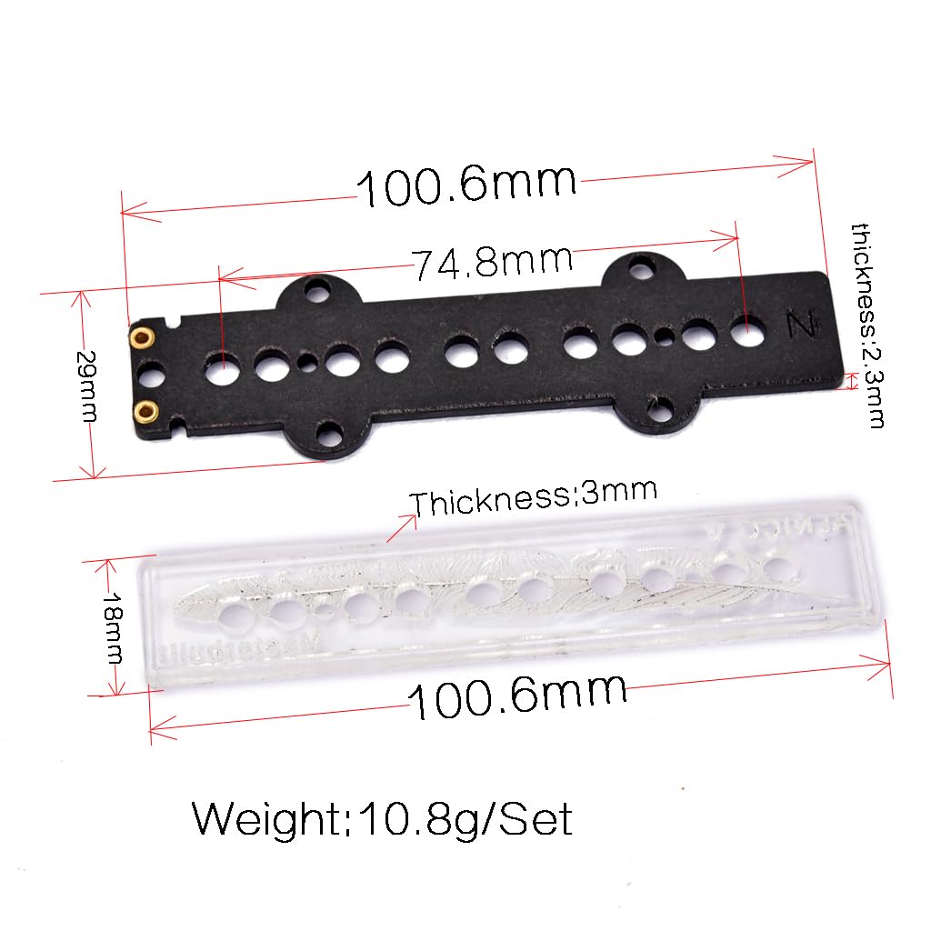 RuiJOTWAT A Set 2 Pcs 5 String Jb Style Electric Guitar Bass Pickup Slug Bobbins. - Bobbins Length 100.6Mm - Image 2