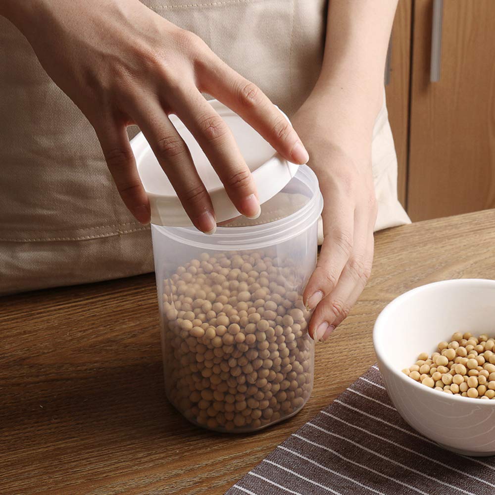 Contenitori Alimentari, Impilabile Contenitori Pasta, Plastica Coperchio Senza BPA, per Spaghetti, Cereali, Farina, White