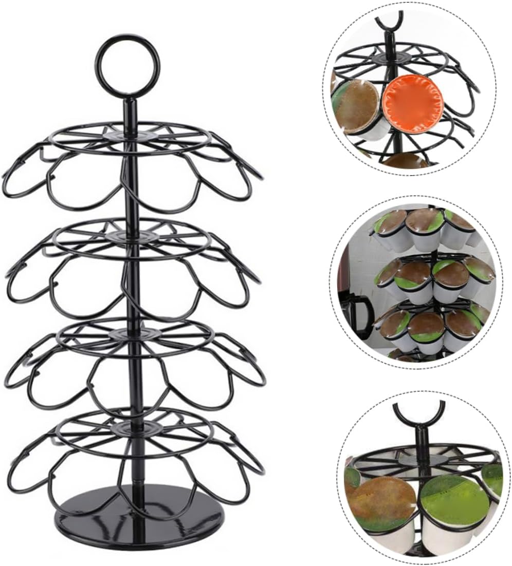 PRETYZOOM 1pc Rotating Capsule Holder Storage Rack Organizer for Cups Coffee Holder Countertop Cup Organizer