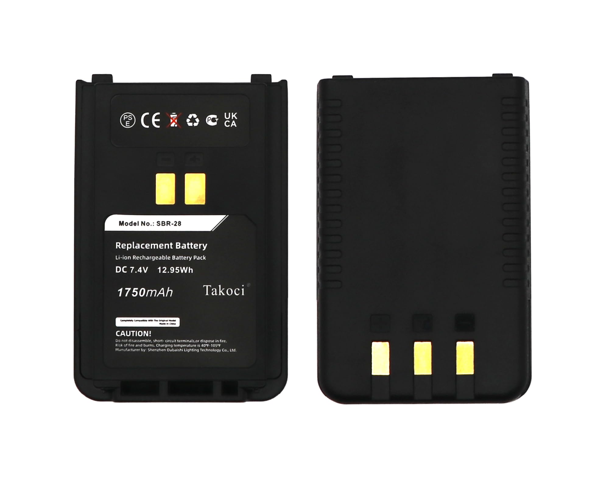 Replacement Battery for YAESU FT-4XR FT-4VR FT-4XE FT-4VE FT-4VX FT-25E FT-65E FTA-250L SBR-28 SBR-28Li SBR-26LI SBR-25LI 1750mAh Li-ion