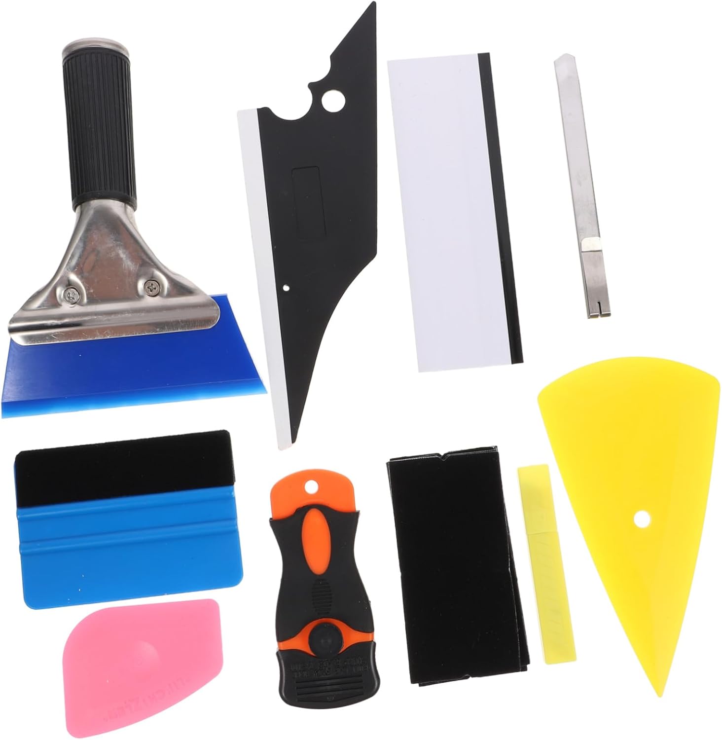 Car Vinyl Wrap Tool Kit 10 Pcs Window Tint Application Tools for Automotive Film Installation Includes Squeegees Scrapers for Professional Use