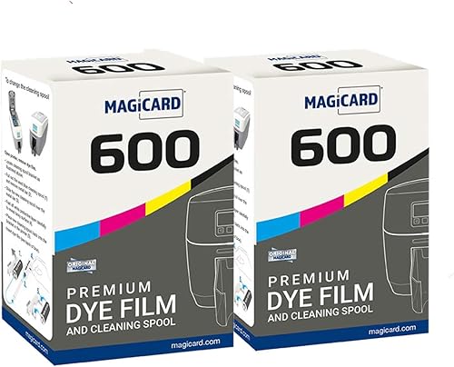 2 cintas de color Magicard 600 MB300YMCKO para impresora - YMCKO - 300 impresiones con tarjeta de demostración de software Bodno