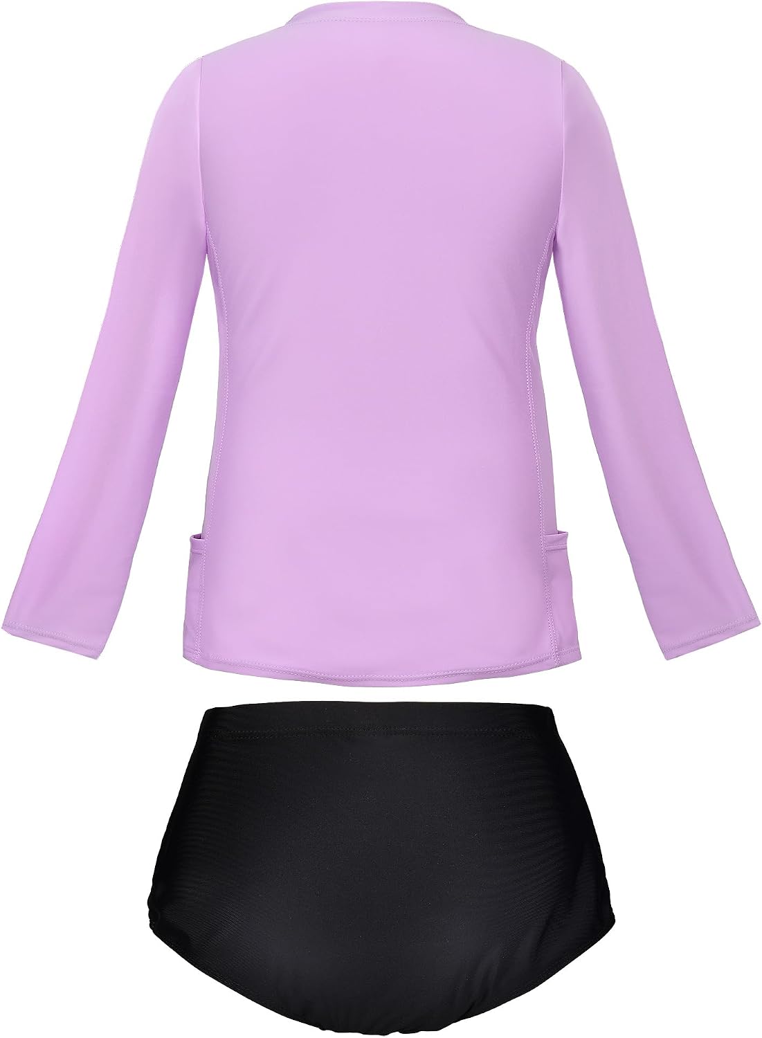 Uhnice Girls Two Piece Rash Guard Swimsuit Set Long Sleeve Swimwear with Swim Shirt and Bottoms
