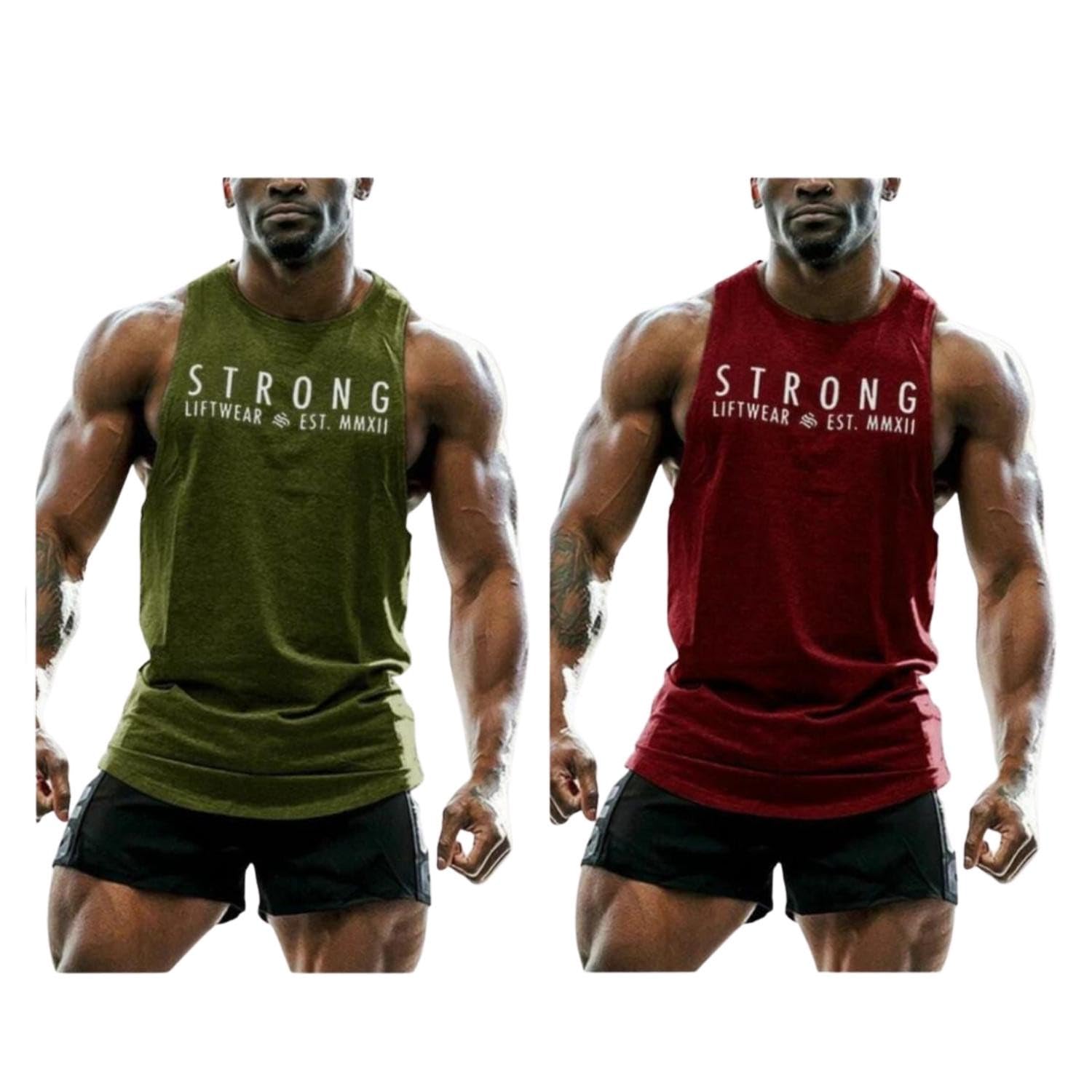Backbone1 Combo 2 Pcs Polyester Synthetic Stringer Vest for Men, Gym Vest, Sleeveless Vests_274-picture-16