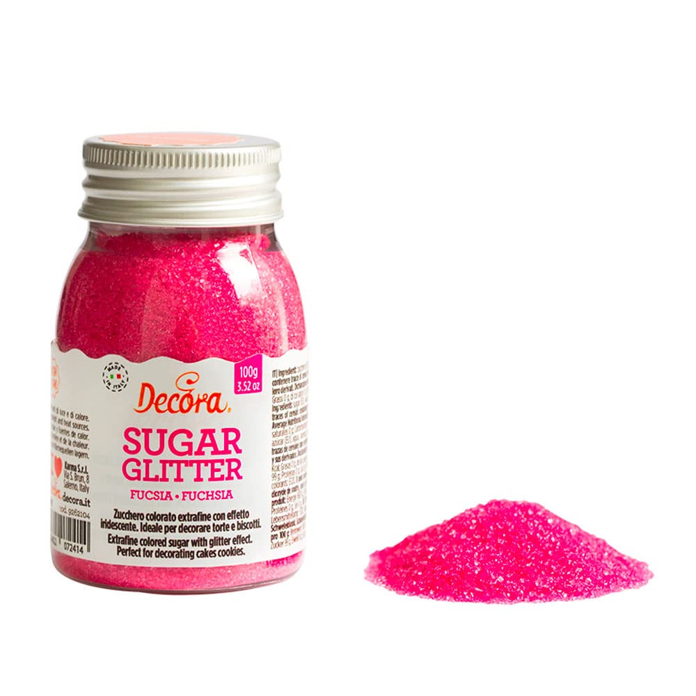 Decora 9262104 Paquete de 100 g Azúcar Glitter Fucsia