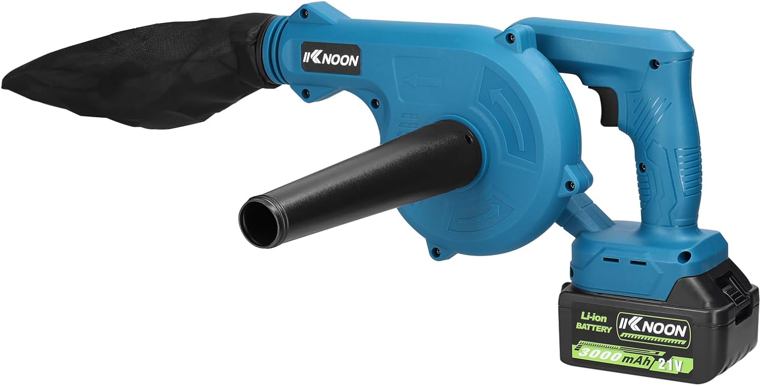 Cordless Leaf Blower Vacuum 2 in 1 21V Rechargeable Electric Air Duster with Dust Bag for Home Car Garage Cleaning Pet Hair Dust Removal