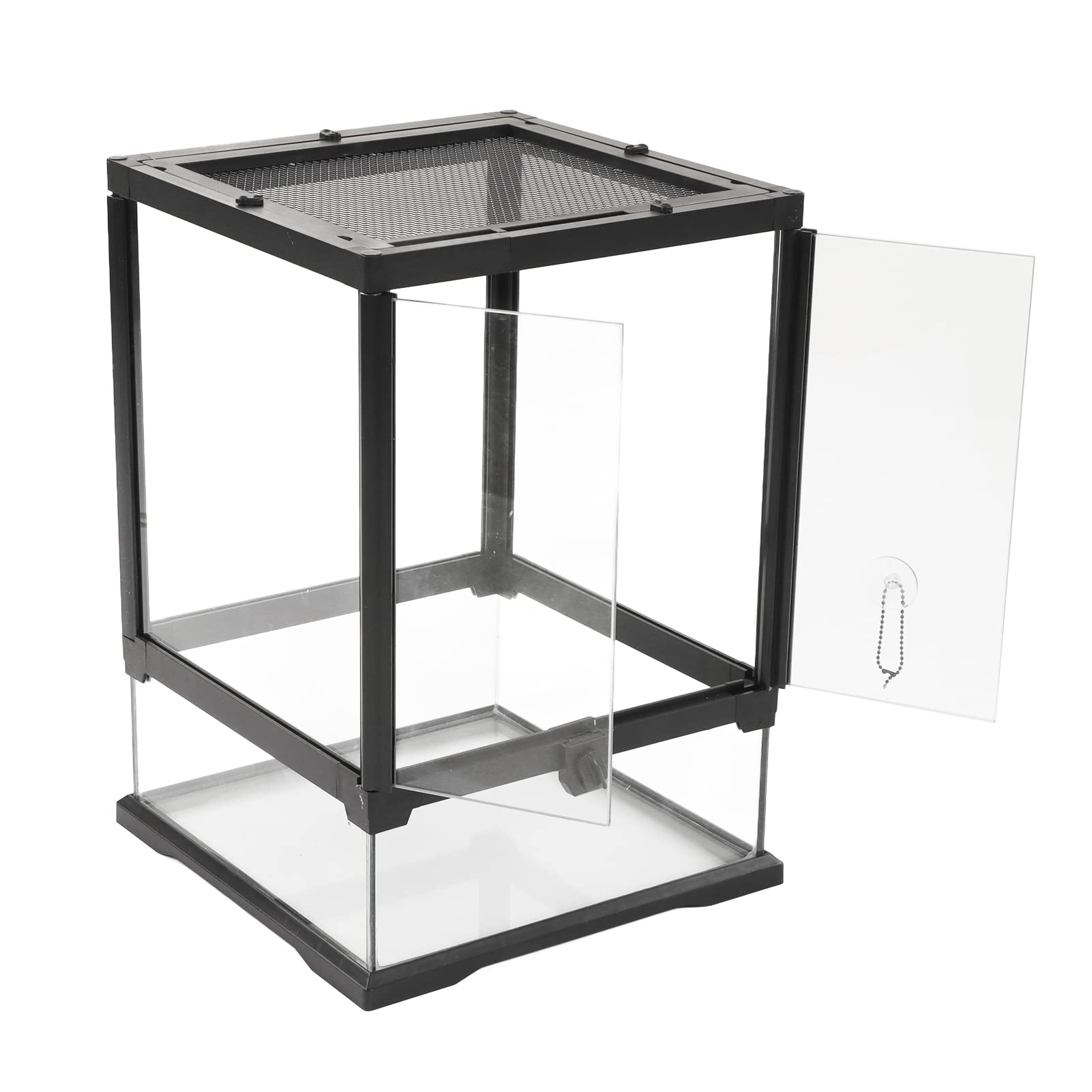 Reptilien-Glas-Terrarium-Tank, vielseitig einsetzbar, ausbruchsicher, transparent, atmungsaktiv, Reptilien-Split-Regenwald-Tank