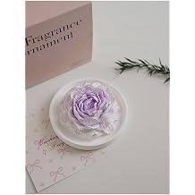 Essential Oil Passive Flower Diffuser with Fragrance -Non-Electric Peony Flower Porcelain Aromatherapy Diffusers for Room, Desk Decorative, Bathroom Purple, Juniper and Lavender Scent