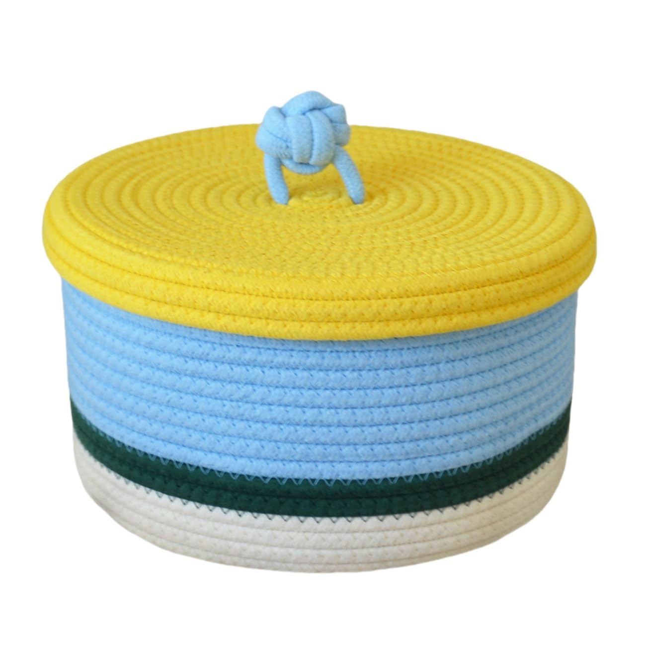 Panier rond en coton naturel pour organiser le salon ou la chambre