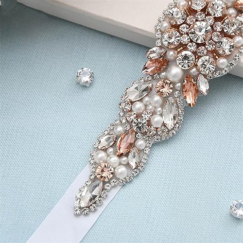 Pulcykp Bridal Sash And Belt Wedding Sash Prom Dress Belt Rhinestone Applique Bridesmaid Sash4