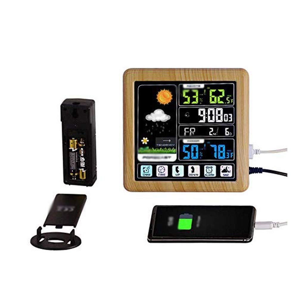 Room Thermometer - Touch Screen Home Indoor and Outdoor Temperature and Humidity Meter Weather Forecast(D)