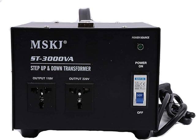 uyoyous 3000W Voltage Converter Step Down Transformer 220V to 110V Universal UK to US Power Converters with UK Standard Plug Circuit Break Protection