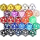 25 Stück Polyedrisch Würfel Set mit Schwarzem Beutel für DND RPG MTG und Andere Tisch Spiele mit Zufälligem Mehrfarbigem Sortiment (D20)