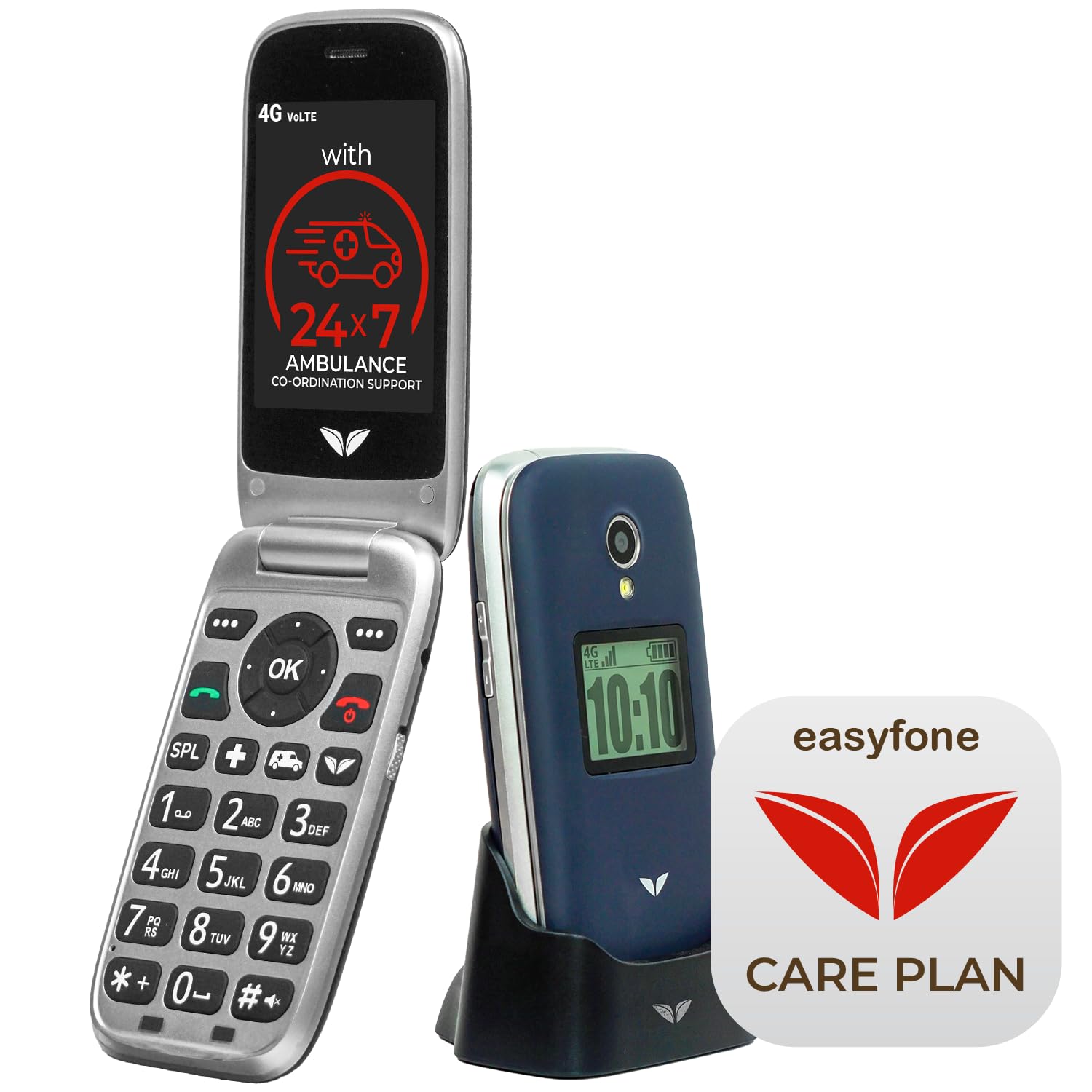 easyfone Royale 4G -2.8 inch Flip Phone with 20+Senior Citizen Friendly Features Loud Sound,Dock Charger,Photo Speed dial,SOS Button,App Based Remote Phone Configuration & Quick Ambulance Coordination (B078YQFXFR) Amazon Price History, Amazon Price Tracker