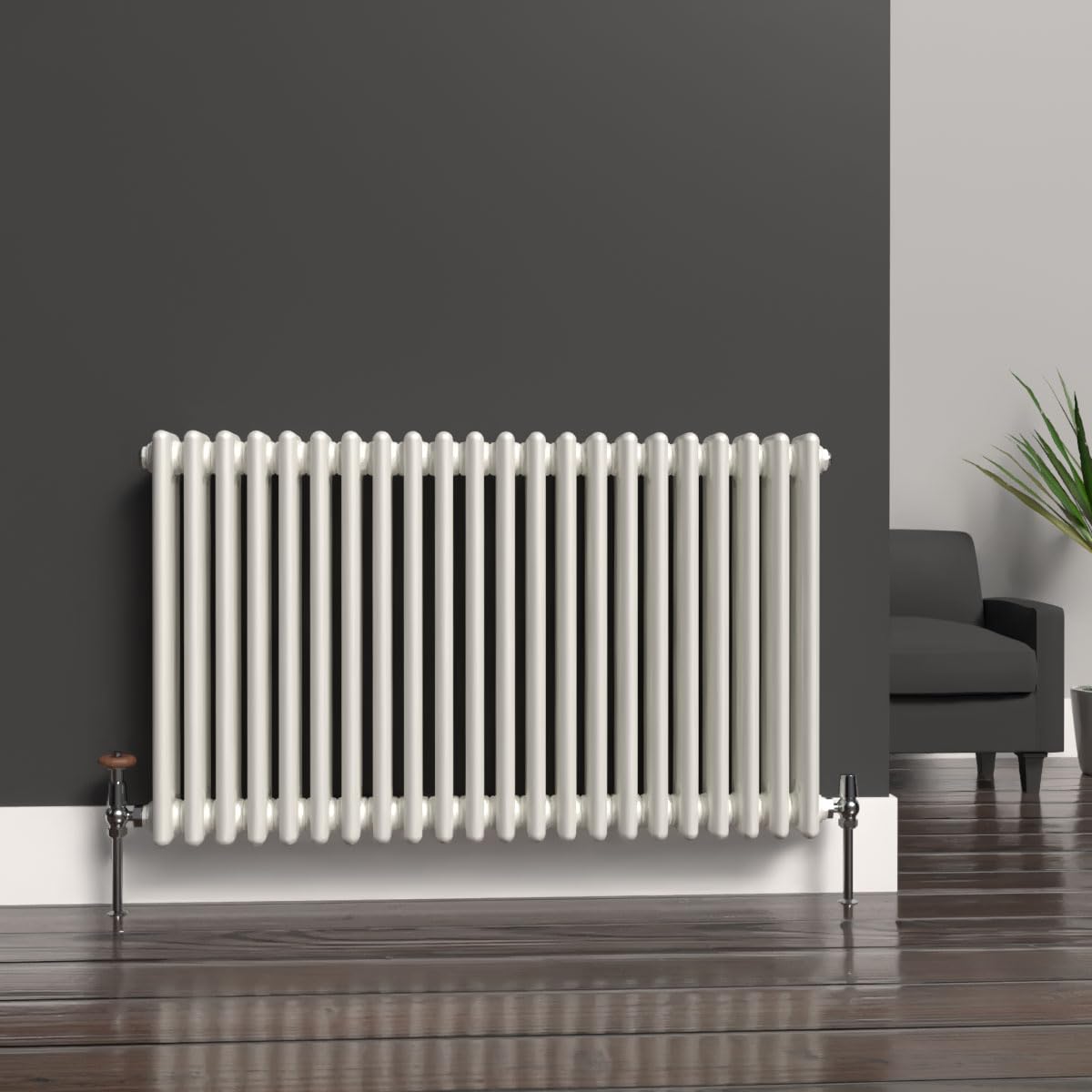 Lux Heat White Horizontal 3 Column Traditional Radiator 600Mm (H) X 1010Mm (W)