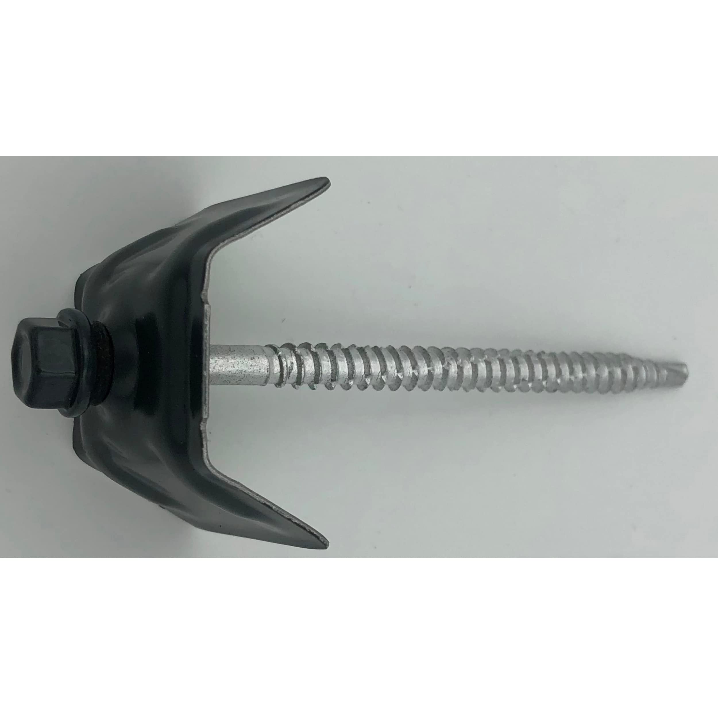 Vis Bac Acier 6.5x100 Inox + Cavalier RAL 7016 x25 Kit de fixation - Sans Pré-Perçage Bois - Double Joint EPDM Étanche Anticorrosion - pour toiture et bardage Pro