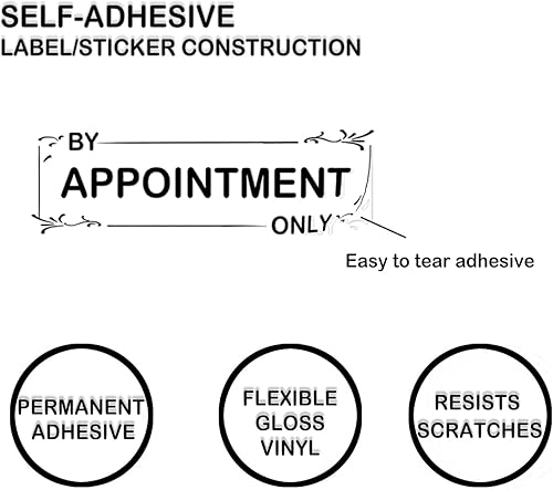 Miniatura 4 de Paquete de 4 calcomanías de 3 x 10 pulgadas  Letrero profesional de vinilo para ventana de negocios, recordatorio comercial, etiqueta de