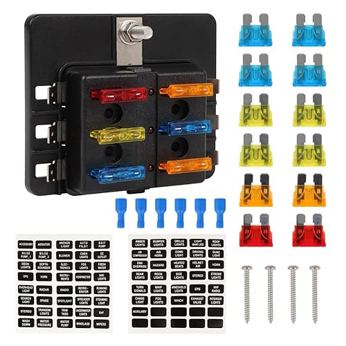 Miniatura 4 de SCITOO Uso para casa rodante, barco, autocaravana, lancha rápida, hoja de 6 vías, caja de fusibles, caja de fusibles, resolución de problemas, 12-32