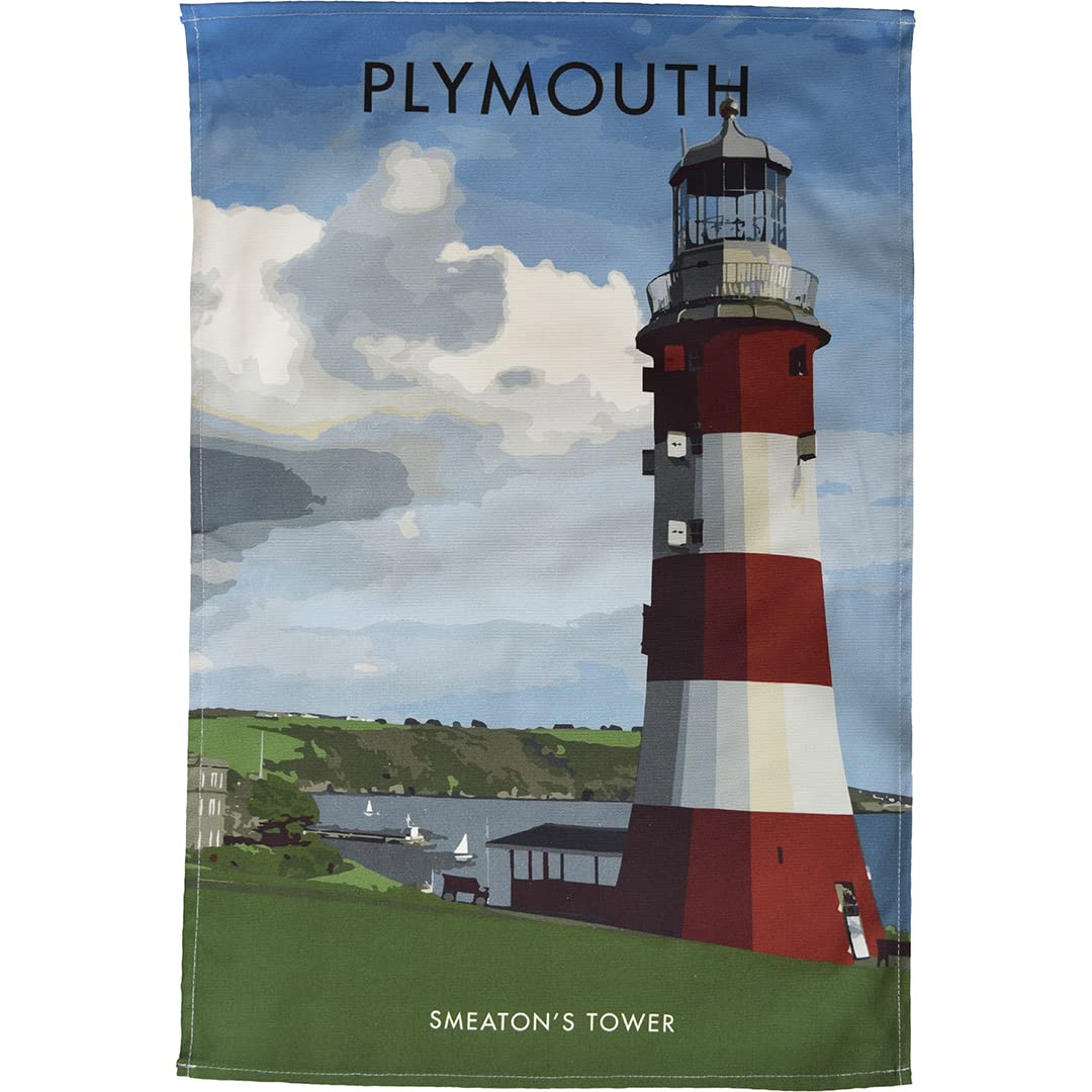 Town Towels Plymouth - Smeaton's Tower Tea Towel