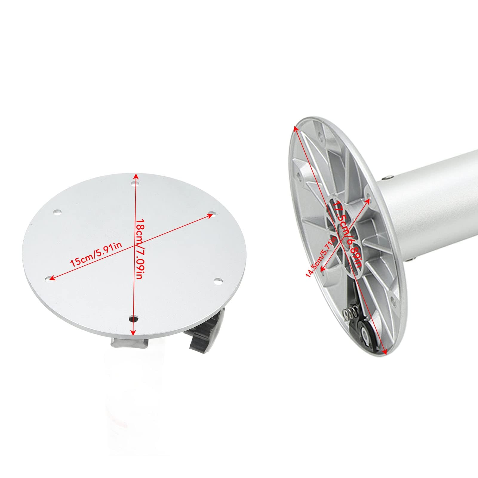 Pata de Mesa para Caravana, Base de Soporte de Elevación de Pedestal de Mesa de Aleación de Aluminio 490‑745 Mm Altura Ajustable, Soporte Plegable de Rotación de 360 ​​grados