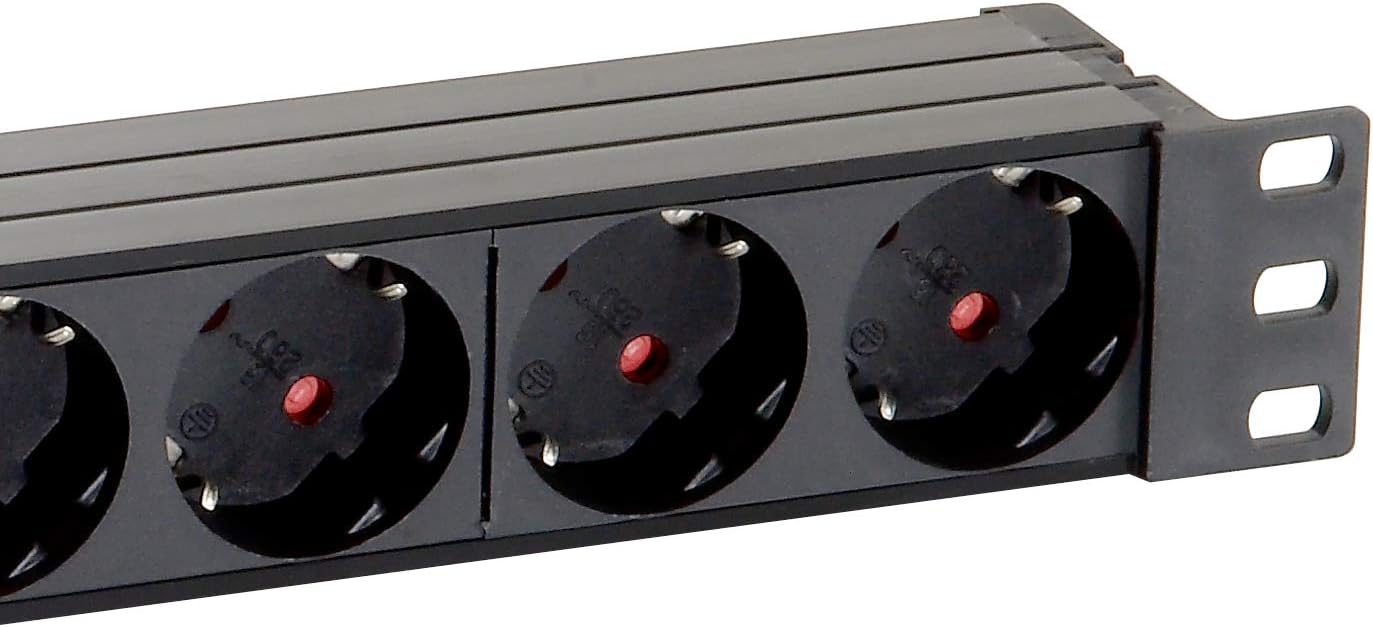Equip Socket Strip 19 Inch 1U 9-Way Schukon, 1.8 m Cable