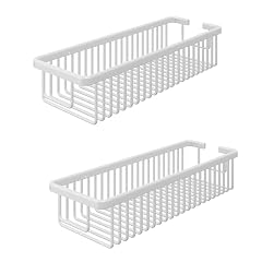 Corner Shower Caddy Bathroom Organiser 2-Pack Wall Mounted No-Drilling Bathroom Shower Organizer for Kitchen Laundry Toilet Dorm Bathroom