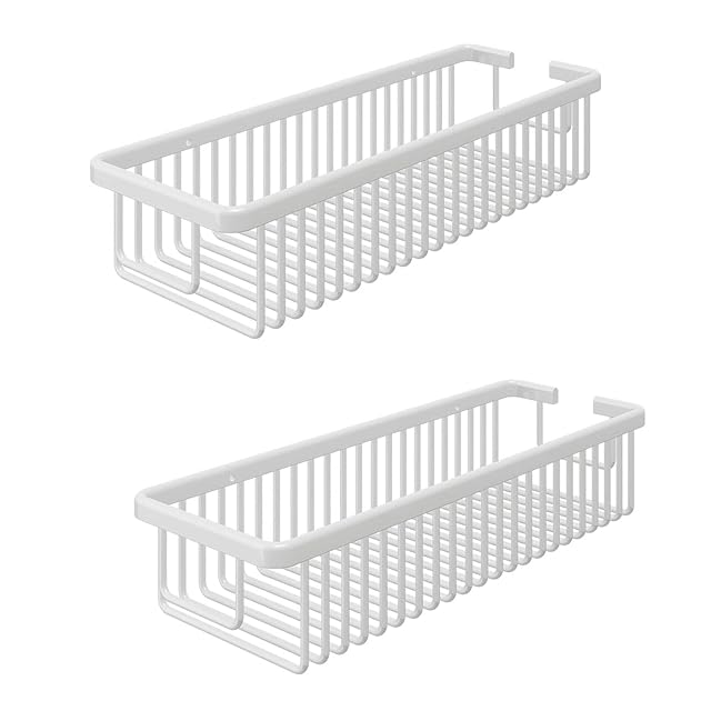 Corner Shower Caddy Bathroom Organiser 2-Pack Wall Mounted No-Drilling Bathroom Shower Organizer for Kitchen Laundry Toilet Dorm Bathroom