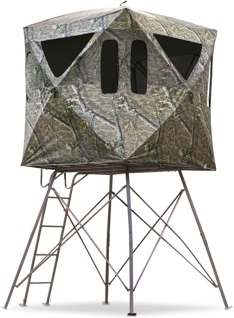 Guide Gear 6' Quad Pod Hunting Tower Blind, 2-3 Man Stand Elevated, Hunting Gear Equipment Accessories, 6x6'