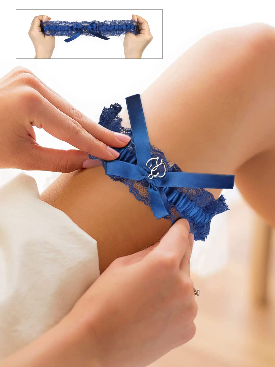 Giarrettiera Sposa In Pizzo Nero Con Fiocco – Elastica E Regolabile, Regalo Di Matrimonio Per Sposa E Damigelle