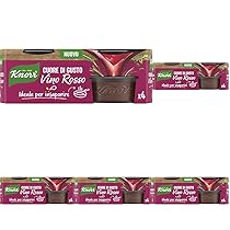 Knorr Cuore di Gusto Vino Rosso, Pronto da Sciogliere in Padella, con Ingredienti da Agricoltura Sostenibile, Vegano, Senza Glutine, 4 Vaschette da 28g (Confezione da 5)