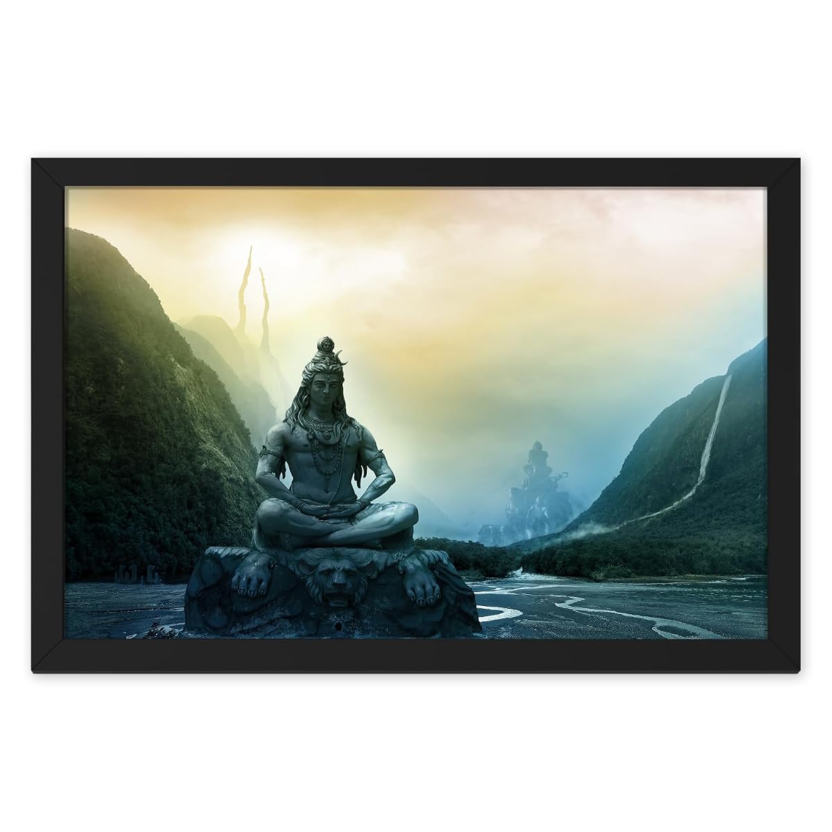 Ritwika's Religious Abstract Modern Wall Art of Ganesha, Hanuman, Krishna and