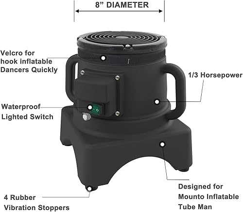 Miniatura 7 de MOUNTO Bailarín de marionetas de mosca de 8 pies con soplador de 13 hp juego completo (morado)