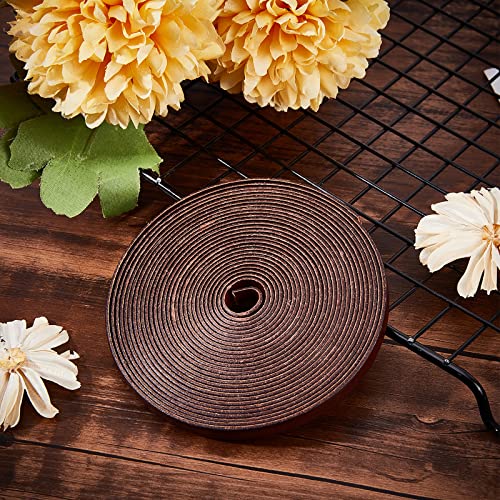 GORGECRAFT 5.5Yds 8mm Flat Genuine Leather Cord String Leather Shoelace Boot Lace Strips Cowhide Braiding String Roll for Jewelry Making DIY Craft Braided Bracelets Belts Keychains(Coconut Brown) - Image 4