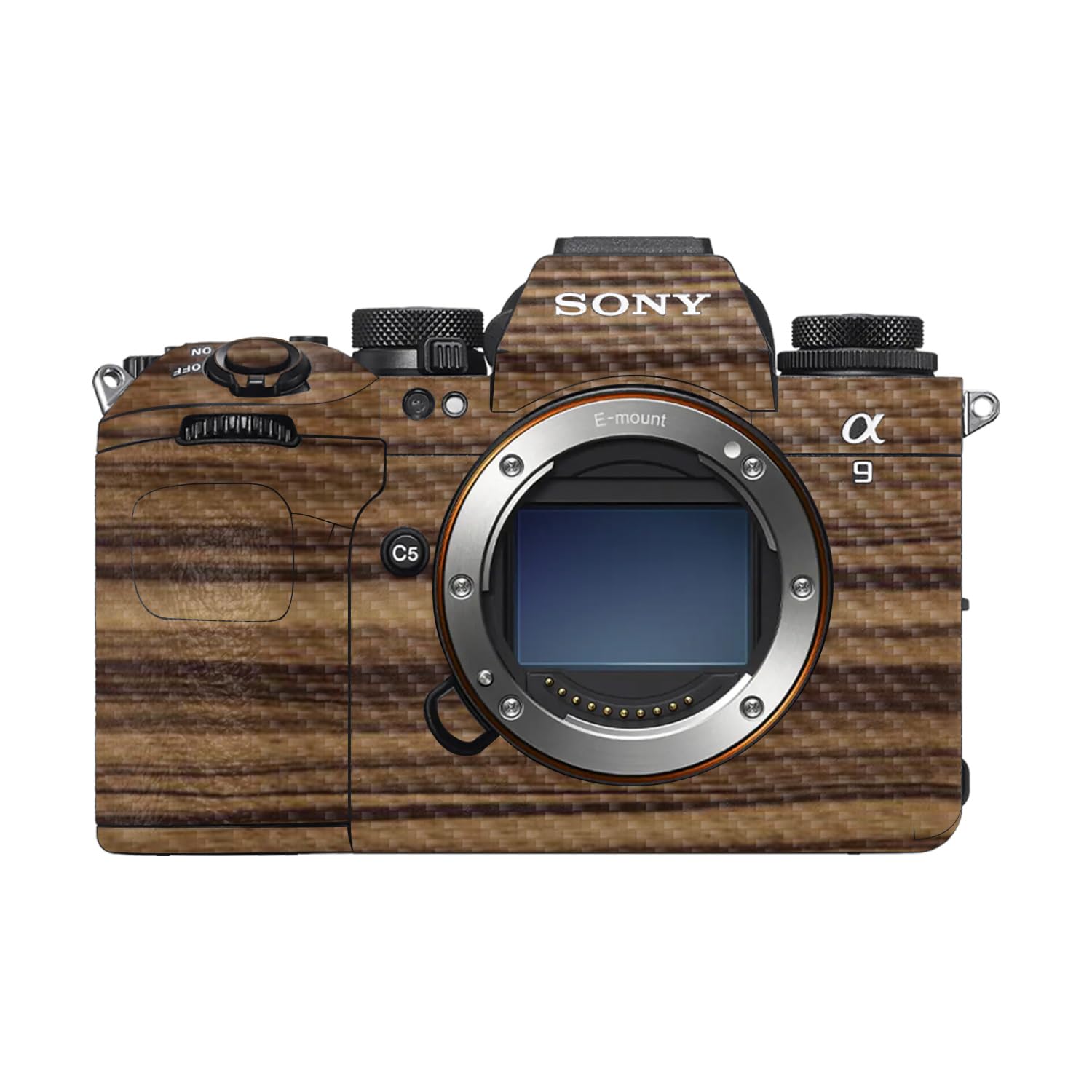 Carbon Fiber Camera Skin Compatible with Sony Alpha 9 III (2024) - Dark Zebra Wood - Premium 3M Vinyl Protective Wrap Decal Cover - Easy to Apply | Crafted in the USA by MightySkins
