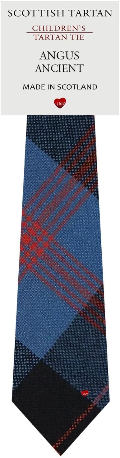 I LUV LTD Boys All Wool Tie Woven And Made in Scotland in Angus Ancient Tartan