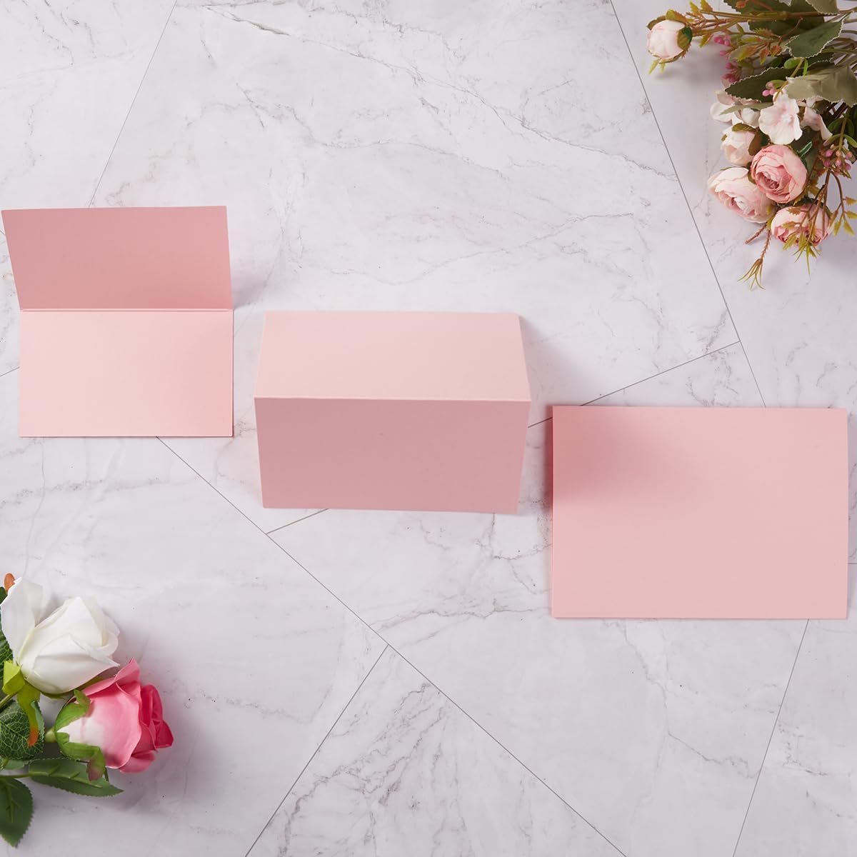 50 Pack Blank Cards Folded Cardstock Thank You Blank Greeting Cards for Invitations, Wedding, Greeting Cards, All Occasion DIY (Pink, 4x6) - Image 4