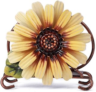 Alvinlite Paper Towel Holder, Sunflower Shape Napkin Holders for Tables, Metal Napkin Storage Cute Tissue Dispenser Cocktail Napkin Stand Perfect for Outdoor Events Kitchen Decor